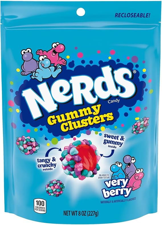 KOVO Nerds Gummy Clusters Very Berry, embalaje resellable, 227 g
