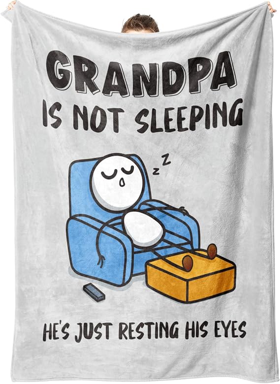 Funny Grandpa Gifts from Grandkid, Grandpa is Not Sleeping Blanket