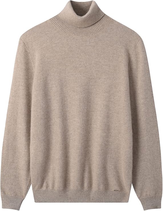 ZHILI Herren Kaschmir Pullover einfarbig Turtleneck Pullover