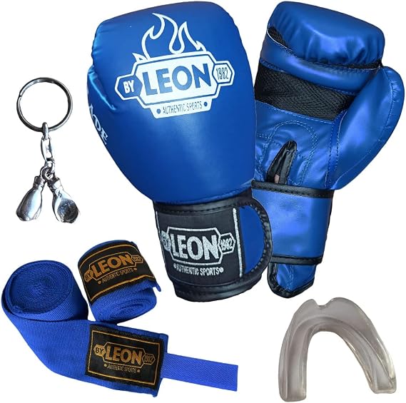 Leon Blade Training Boks Eldiveni, Bandaj Dişlik Anahtarlık Seti Mavi