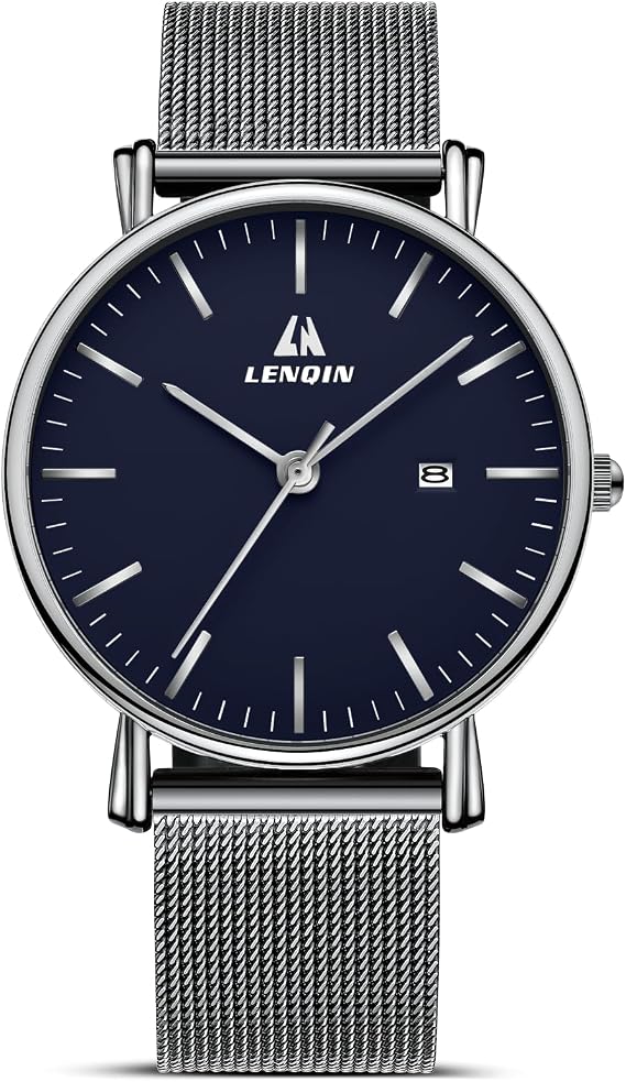 Uhren Herren Edelstahl Herren Uhr Wasserdichte Armbanduhr Analoge Quarz Uhr