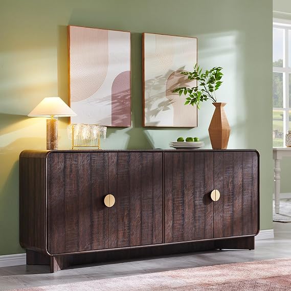 IFGET Modern Buffet Cabinet with Storage, 70" Large Sideboard Cabinet,Brown