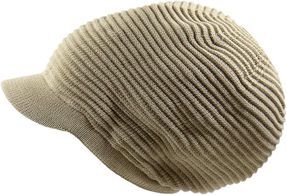 RW Rasta 100% Cotton Knitted Slouchy Beanie XL (Beige/Brim)