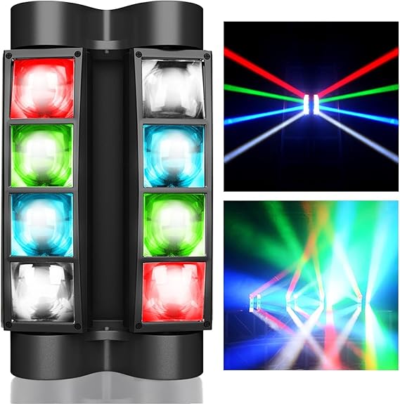 Betopper 8x3W Spider Moving Head DJ Light,RGBW Stage Disco Light-1 Pack