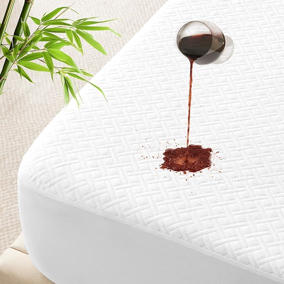 Twin Size Mattress Protector Waterproof Bamboo Rayon, 3D Air Fabric