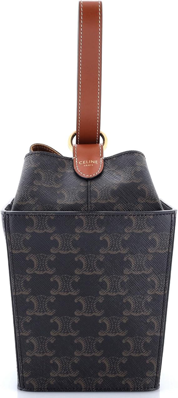 Pre-Loved Strap Box Top Handle Bag Triomphe Coated Canvas, Brown