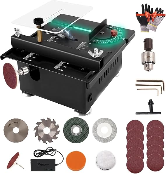 Mini Multi-Functional Table Saw,Mini Table Saws for Crafts,Portable Mini Desktop Electric Saw for Wood Cutting, Skil Table Saw for Plastic Acrylic Cutting Portable Table Saw (Style B)