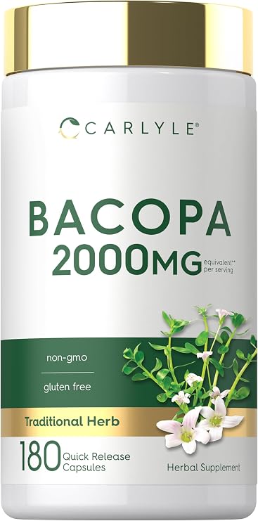Carlyle Bacopa Monnieri Capsules | 180 Capsules | Gluten Free Supplement