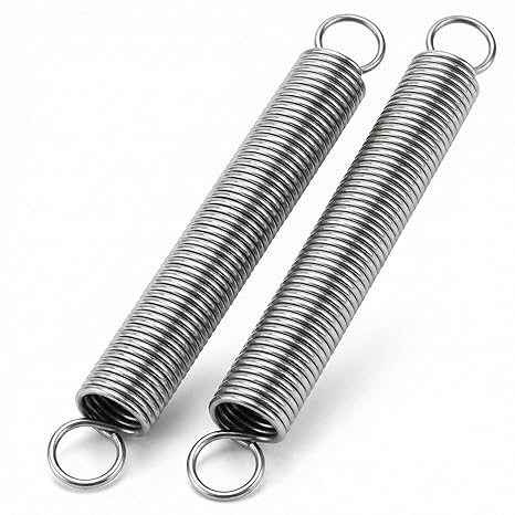 QWORK® 2PCS Extended Compressed Spring,150mm Free Length, Extension Spring, Stainless Steel, Small Dual Hook Tension Spring, Wire Diameter 2mm, OD 18mm, 304 Stainless Steel