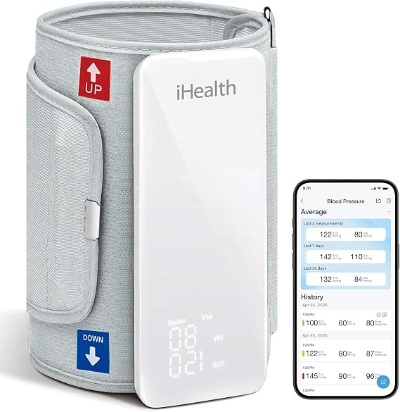 iHealth Neo Wireless Blood Pressure Monitor, Upper Arm BP Machine with App | Clinically Validated, Fast & Gentle Measurement, Ultra Thin Design, Rechargeable Battery, Data Management & Sharing