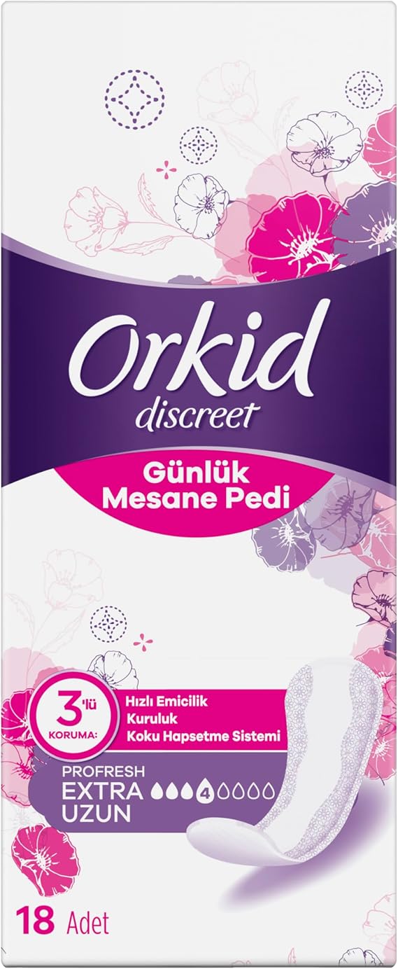 Orkid Mesane Pedi Ekstra Uzun Süper Ekonomik Paket 18 Adet Ped