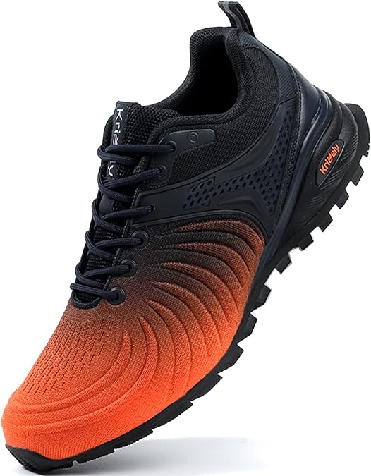 Kricely Men's Walking Shoes Breathable Lightweight Fashion Sneakers Non Slip Sport Gym Jogging Trail Running Shoes