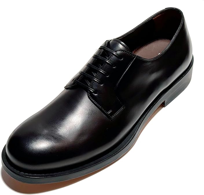Ferragamo Men's Black Leather Round Toe Welted Oxford Dress Shoes (Salvatore