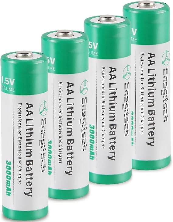 Enegitech AA Lithium Battery, Double A Lithium Battery 1.5V for Blink Outdoor Camera, Smart Lock, Trail Camera, Flashlight Non-Rechargeable (AA 4 Pack)