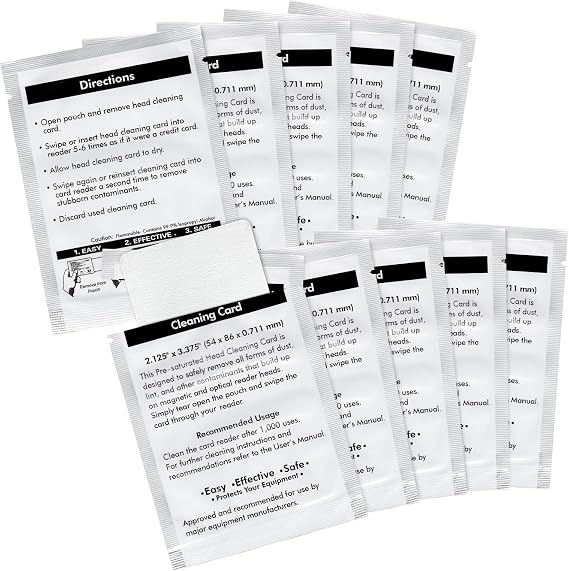 60622 Cleaning Card for Dymo LabelWriter 550 450 5XL 4XL, 10 Pack | Label Printer Cleaning Sheets Swipe, 3.375 x 2.125 Inch Card Reader POS Direct Thermal Swiper Cleaner, Easy to Use