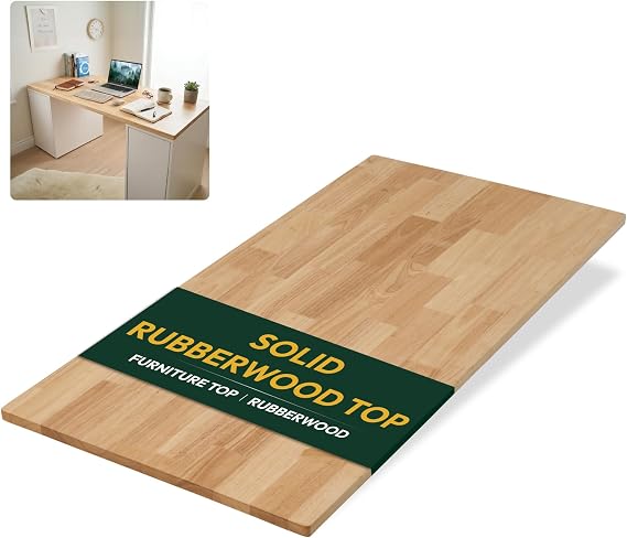 SANODESK 48"x24" Solid Rubberwood for Standing Desk,Office Table,Workbench