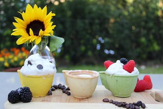 Edible Cookie Cups. 6 Delicious flavors: Dark Chocolate, Milk, Hazelnut, Lemon, Almond, Pistachio - 6 units.