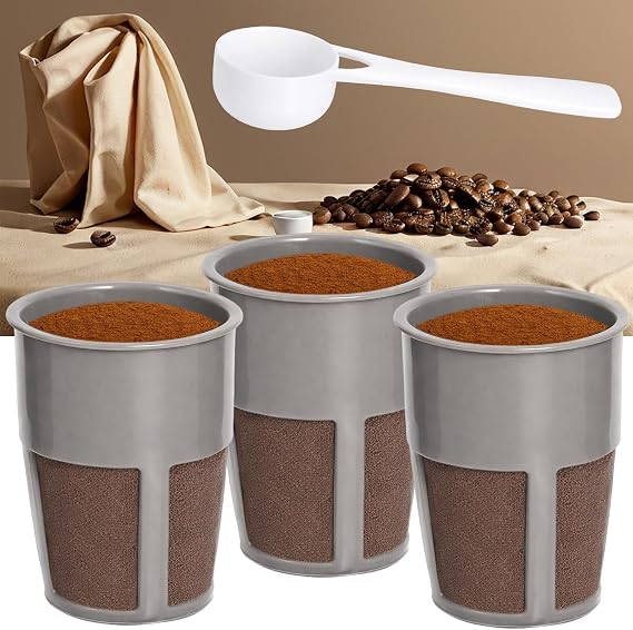 Podoy K400 Reusable Coffee Filter Inner 3 Pack with Coffee Spoon
