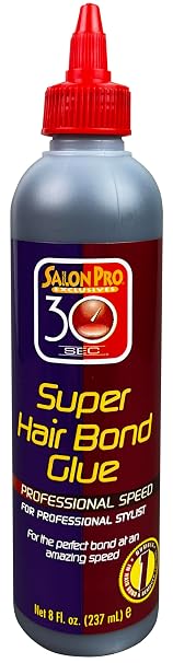 Salon Pro 30 SEC Super Hair Bond Glue Professional Speed 8.0 Fl Oz (Pack of 6)