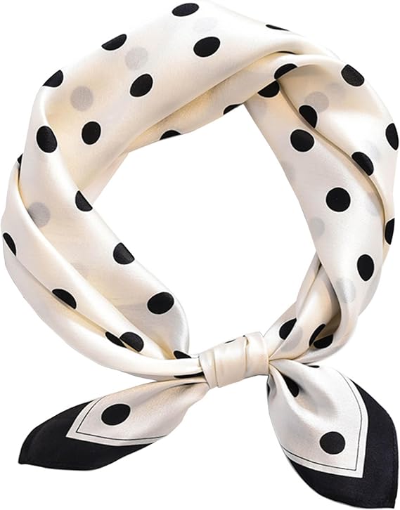 kcctoo 27.5" Mulberry Silk Feeling Head Scarf Women's Fashion Square Neck Satin Scarfs for Bag Hair Scarves Gift