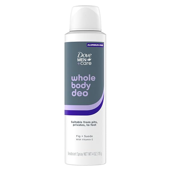 DOVE MEN + CARE Whole Body Deodorant Fig & Suede For 72H Odor Protection from pits, privates, to feet 4 OZ