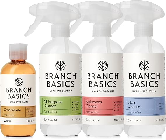 Branch Basics Surface Cleaning Kit: 8 oz Concentrate, Refillable Bottles