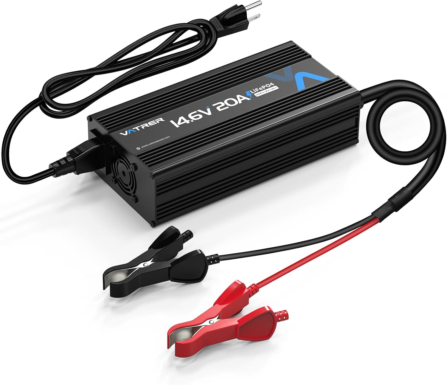 LiFePO4 14.6V 20A Lithium Iron Phosphate Battery Charger, Rapid Charging, Trickle Charging, LED Indicator, Reverse Connection, Short Circuit, Over Voltage, Over Current Protection, 12 V