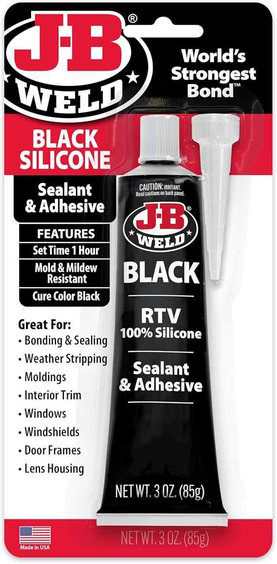 J-B Weld 31319 Black RTV Silicone Sealant and Adhesive - 3 oz.