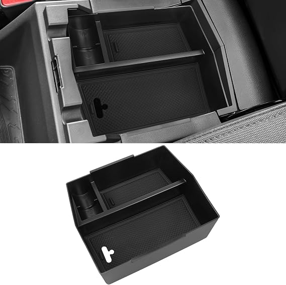 Center Console Organizer Tray for Subaru Forester Accessories 2025 Armrest Storage Box ABS Console Insert Tray Container (for Subaru Forester 2025 (Black))