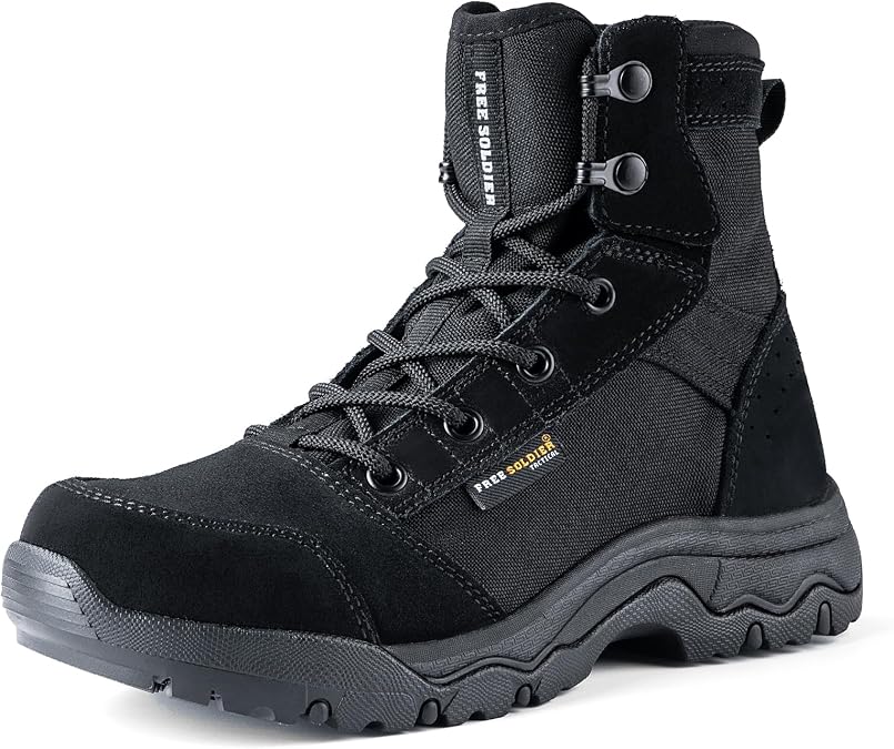 FREE SOLDIER Womens Tactical Hiking 6 Inches Lightweight Combat Boot Durable Comfortable Work Boots for Women