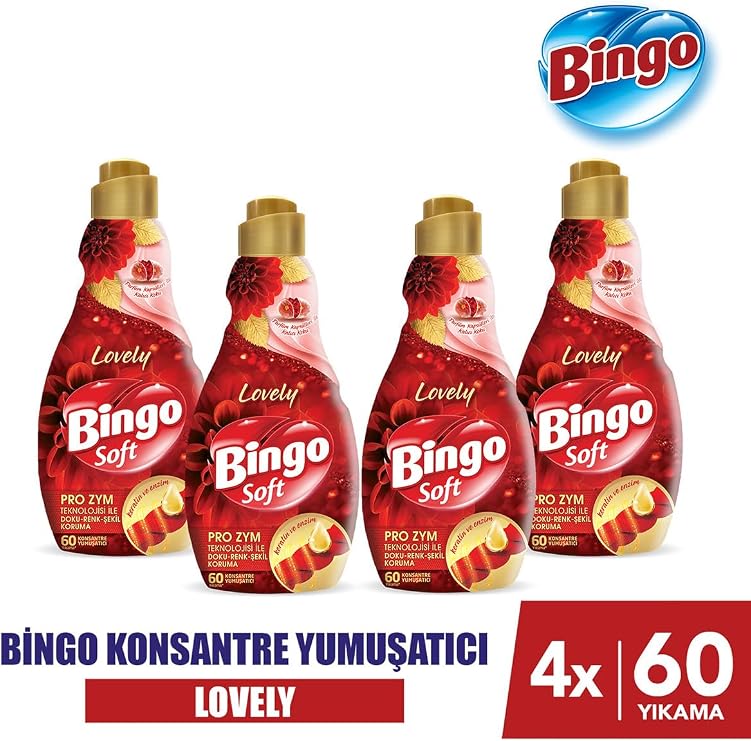 Bingo Soft Concentrated Laundry Softener Lovely 1440 ml X 4 Pieces