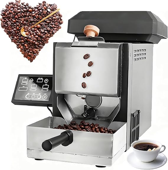 Home Coffee Roaster Machine, 700W Electric Coffee Bean Roasting Machine, 200g Capacity, Cooling Tray & Smoke Filter & Chaff Collector, Transparent Viewing Roasting Drum, Automatic Baking
