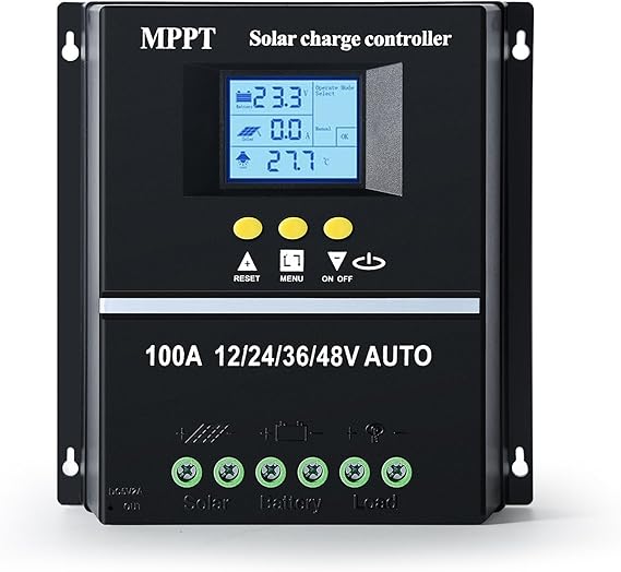 BuyWeek MPPT Charger 12V/24V/36V/48V Solar with LCD and Dual USB