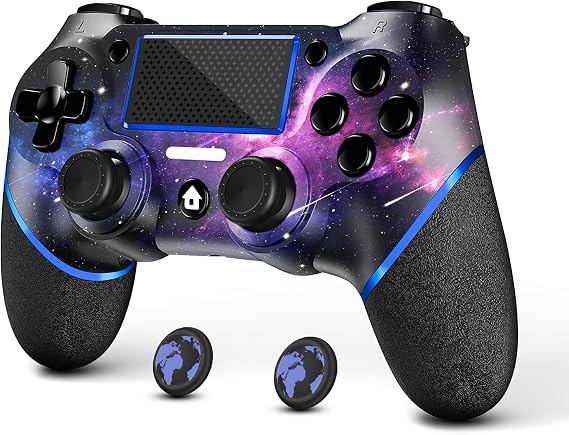 AceGamer Wireless Controller for PS4 Game Compatible with PS4/Pro/PC with Motion Motors and Audio Function,Mini LED Indicator,USB Cable and Anti-Slip (Starry Sky)