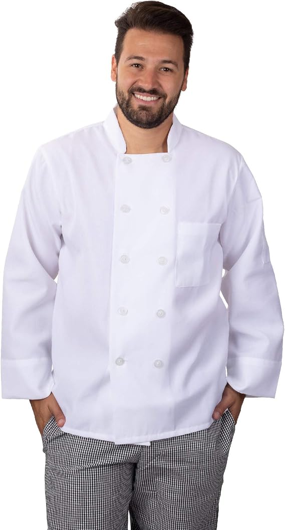 Elite Kitchens Apparel Professional Restaurant Chef Coats, White, Bulk Packs