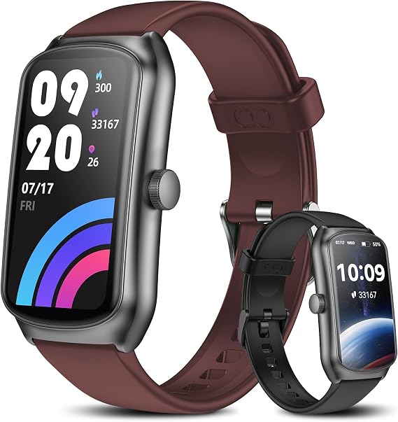 Fitness Trackers Android iOS Compatible, AMOLED Smart Watches with Heart Rate/Waterproof/Sleep/Pedometer Monitor