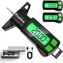 Preciva Tyre Tread Depth Gauge UK - Digital Car Tyres Measuring Tool with Large LCD Touchscreen, 0-25.4mm/1-Inch Tire Surface Checker Type-C Charging for Trucks, Vans, Cars, Motos - Black