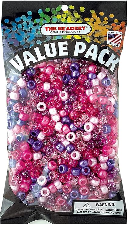The Beadery - 9x6mm Barrel Pony Bead, Cotton Candy Multi - 900 Pieces - 750V234