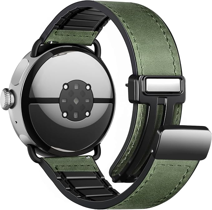 Magnetic Leather Bands Compatible with Google Pixel Watch 5 4 3 Band 45mm
