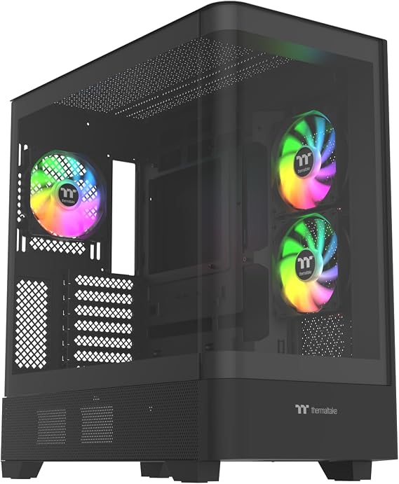 Thermaltake View 290 TG ARGB Black ATX PC Case Showcase Design Tempered Glass Front ARGB Fan AIO / Water Cooling Support Very Quiet Airflow Hidden Connector USB 3.0