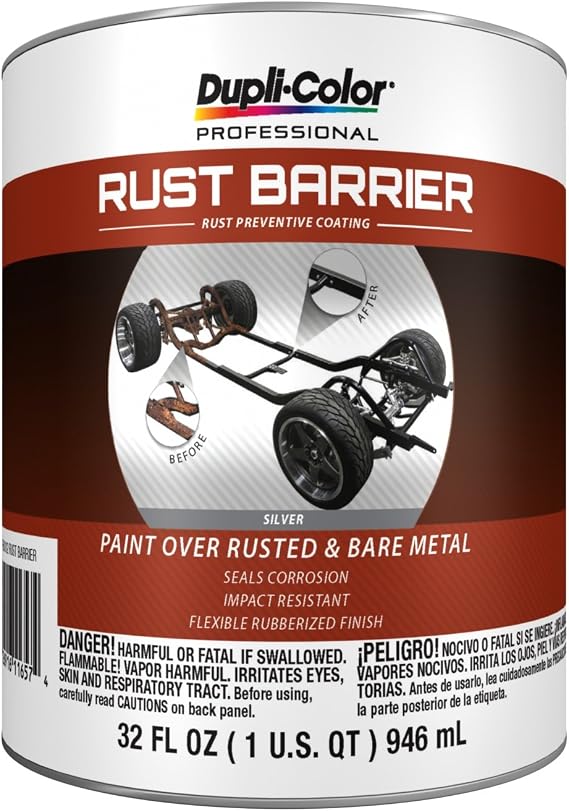 Dupli-Color ERBQ10200 Barrier Rust Preventative Coating, Silver, 1 Quart, 32. Fluid_Ounces
