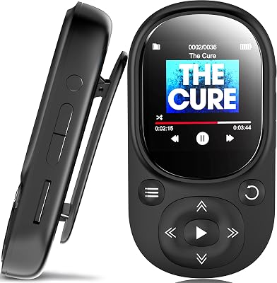 64GB MP3 Player with Bluetooth 5.2,HiFi Music Player with Clip, Portable MP3 Player with 1.5 ScreenPedometer for Sports,Running, Earphone Included,Ideal Gift