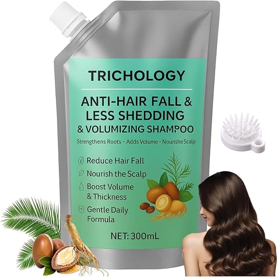 Trichology Anti-Hair Fall & Volumizing Shampoo, Trichology Volumizing Shampoo, Oil Control & Scalp Nourishment, Strengthens Roots, Promotes Hair Growth - 300ML (1PC)