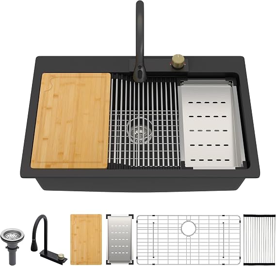 33x22 Inch Waterfall Kitchen Sink