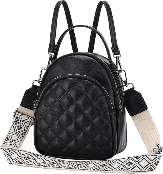 VX VONXURY Mini Backpack Purse,Women's Fashion Convertible Shoulder Bag with Guitar Strap