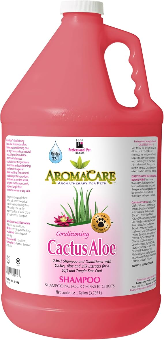 PPP AromaCare Conditioning Cactus Aloe 2-in-1 Pet Shampoo, 1-Gallon