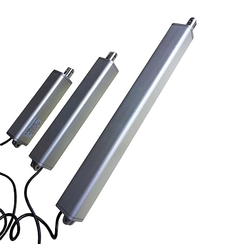 12V DC 24 inch Stroke Linear Actuator Electric Cylinder with Mounting Brackets Max Force 44 pounds High Speed 1.8" per sec Square Tube 7/4"(W) x7/4"(H) (Slotted Shaft End)