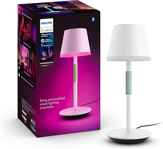 Philips Hue GO Belle Taşınabilir Masa Lambası - Beyaz - 25.000 Saat Ampul Kullanım Ömrü [Enerji Sınıfı A]