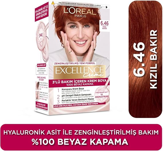 L'Oreal Paris Excellence Creme Saç Boyası 6.46 Kızıl Bakır