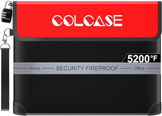 COLCASE Fireproof Document Bag 5200F Heat Insulated Waterproof Fireproof